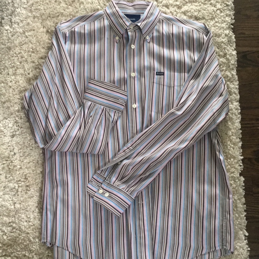 Men’s Faconnable page multi color dress shirt   Lg